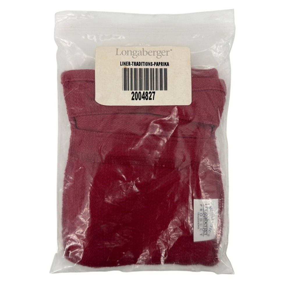 Longaberger Traditions Basket Liner Paprika Red 2004827 Cotton Rayon‎ USA New